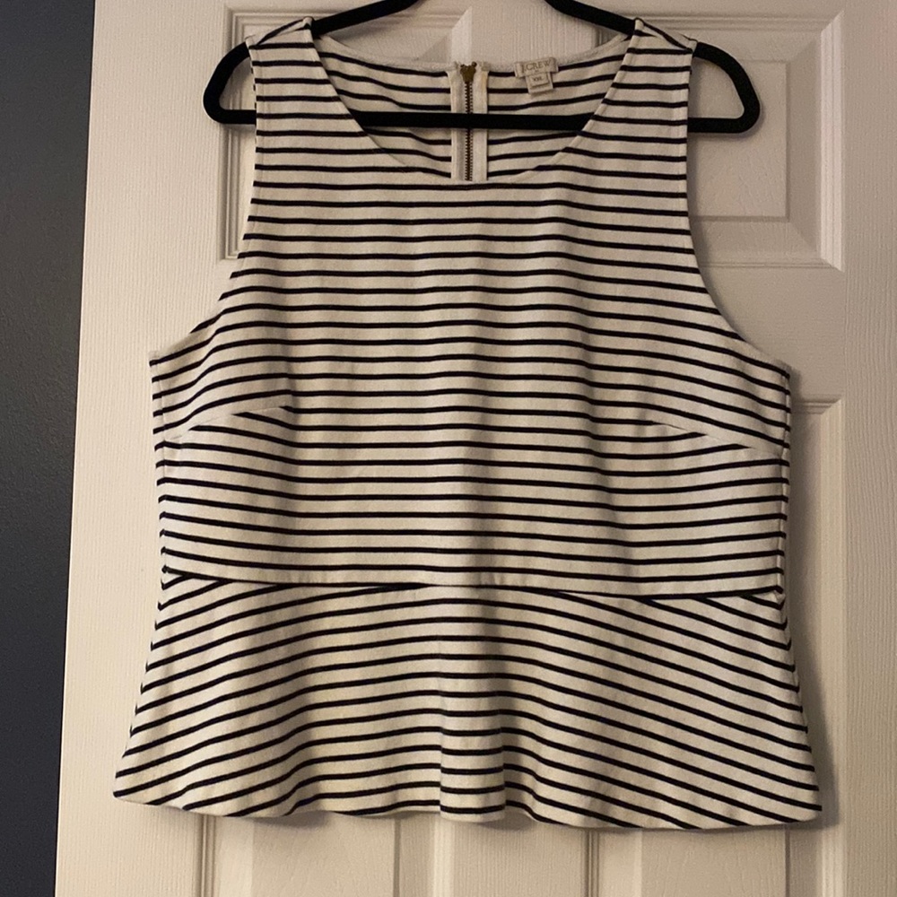 JCREW Peplum Striped Tank